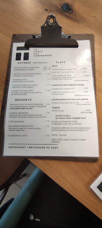 La Table des compagnons à Anglet menu