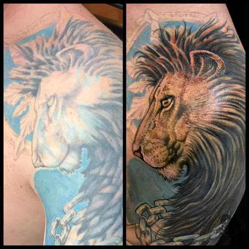 Explore stick figure tattoo ideas, creative tattoo ideas in Addison, available at Cat Tattoo