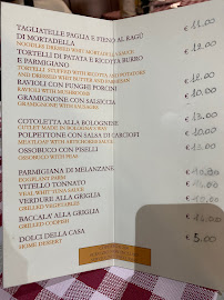 Menu du Trattoria Da Romano à Bologna