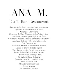 Restaurant ANA M. Restaurant et Bar a vin de Loire à Blois (le menu)