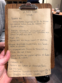 La Bête Noire à Paris menu