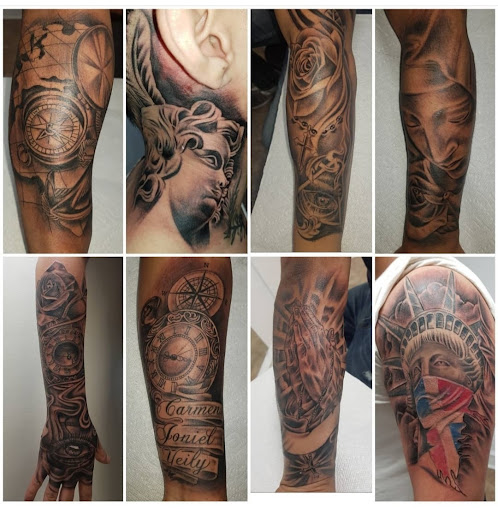 Explore side neck tattoo ideas, creative tattoo ideas in Abington, available at Tattoo Galaxy (Abington) Piercing and Custom Tattoos