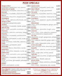 Menu / carte de C'era Una Volta - Pizzeria à Canale