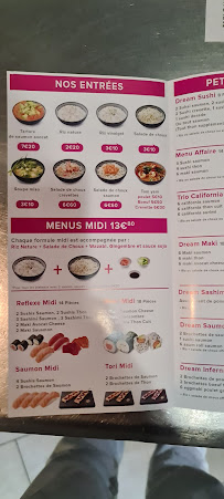 Restaurant japonais Dream Sushi à Aubervilliers - menu / carte