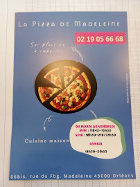 Menu / carte de La Pizza de Madeleine à Orléans