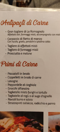 Menu du Trattoria La Romagnola à San Clemente