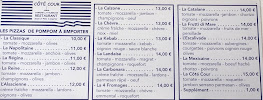 Carte du Restaurant Côté Cour à Torreilles