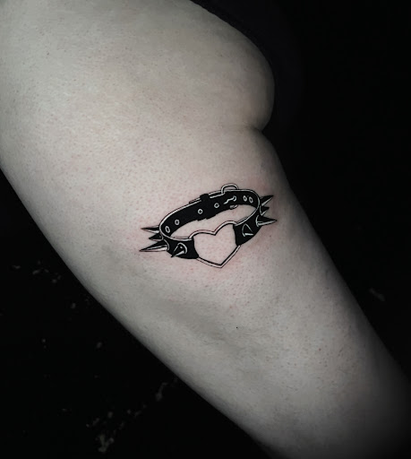 Explore trash polka tattoo ideas, creative tattoo ideas in Corona, available at Crop Circles Tattoo Studio