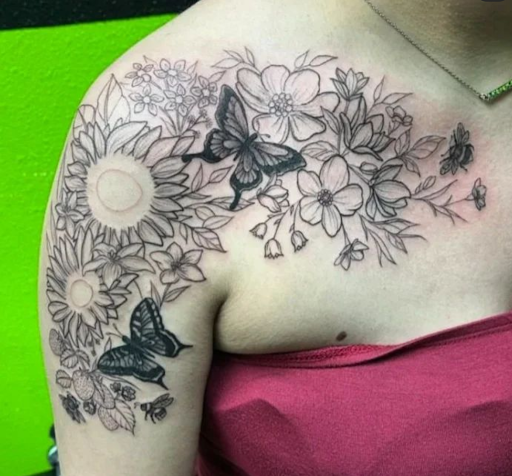 Explore tattoo ideas for shoulder and arm, creative tattoo ideas in Vancouver, available at Studio X Tattoos & Piercings