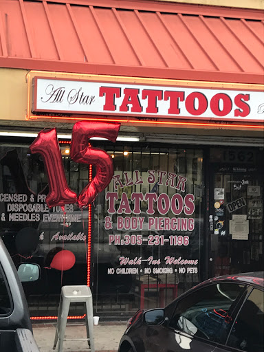 Tattoo Shop «Allstar Tattoo & Body Prcngs», reviews and photos, 1562 W 68th St, Hialeah, FL 33012, USA