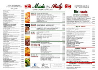 Menu du Bar Made In Italy à Lourdes