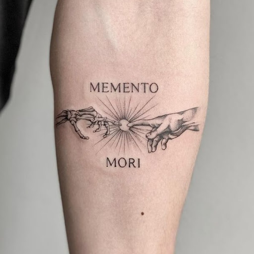 Explore life and death sleeve tattoo ideas, creative tattoo ideas in Schaumburg, available at Atmosphere Tattoo Gallery - Schaumburg