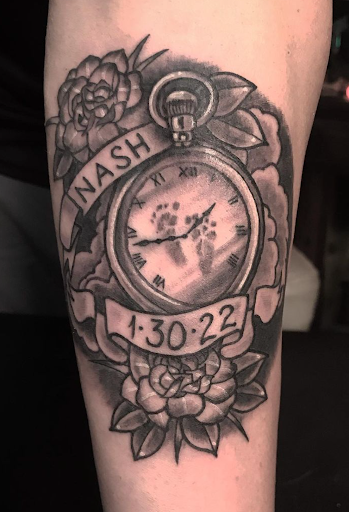 Explore jesus tattoo sleeve ideas, creative tattoo ideas in Butler, available at Zink Modern Tattooing