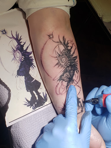 Explore left hand tattoo ideas, creative tattoo ideas in Santa Cruz, available at Good Omen Tattoo