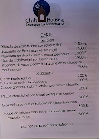 Restaurant La Forteresse à Thoury-Férottes carte
