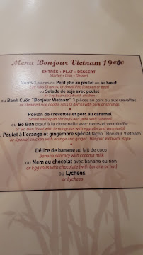 Restaurant Aux Délices D´HaNoi à Paris menu