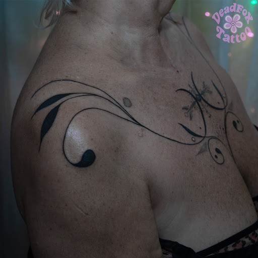 Explore chest tattoo men idea, creative tattoo ideas in Portland, available at Deadfoxtattoo