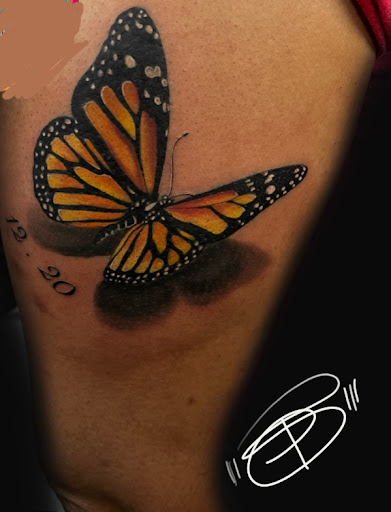 Explore saturn tattoo ideas, creative tattoo ideas in Arlington, available at Pistol Petes Tattoo Saloon