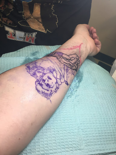 Find tattoo ideas for upper arm men for your next unique tattoo in Powhatan at Journeys End Tattoo Studio