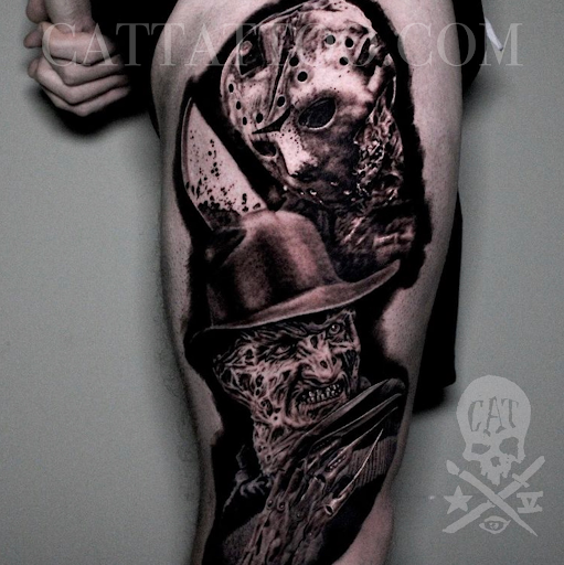 Explore outer forearm tattoos for men ideas, creative tattoo ideas in Addison, available at Cat Tattoo