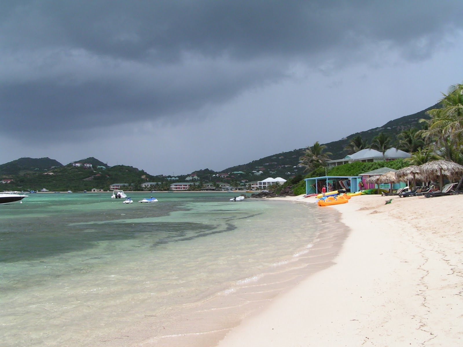 Photo of St Barth beach and the settlement