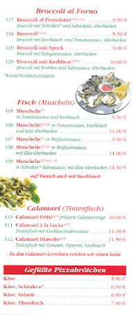 Carte du Pizzeria Pippo da Franco à Kamen