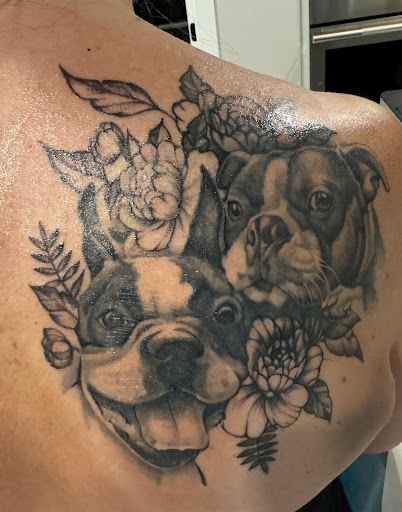 Explore anime leg tattoo ideas, creative tattoo ideas in Peotone, available at Midtone Tattoo Studio