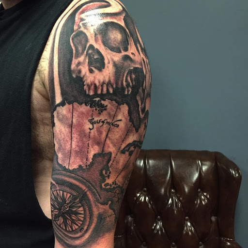 Explore forearm half sleeve tattoo ideas, creative tattoo ideas in Clinton, available at Ritual Custom Tattoos