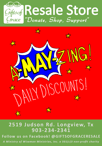 Thrift Store «Gifts of Grace Resale Store», reviews and photos, 2519 Judson Rd, Longview, TX 75605, USA