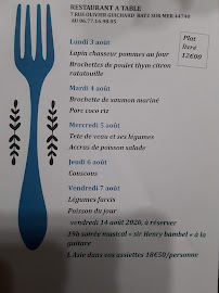Restaurant Restaurant à Table à Batz-sur-Mer (le menu)