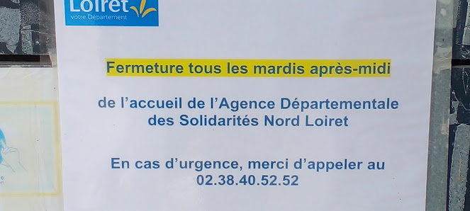 Agence Départementale des Solidarités Nord Loiret 4 Rue Prudhomme, 45300 Pithiviers, France