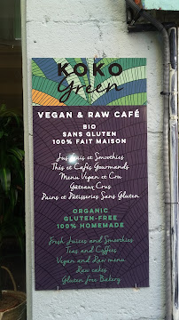 KOKO GREEN Vegan & Raw food à Nice menu