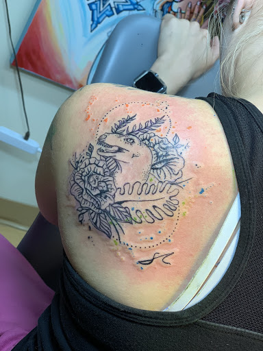 Explore jersey tattoo ideas, creative tattoo ideas in Denver, available at Disruptive Ink Tattoos