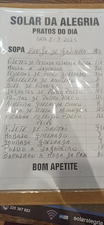 Solar da Alegria em Porto menu n° 4