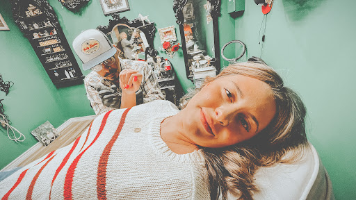 Explore campfire tattoo ideas, creative tattoo ideas in Abilene, available at La Leyenda Tattoo Co