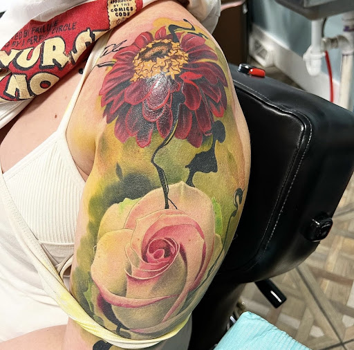 Explore patch work tattoo ideas, creative tattoo ideas in Buffalo, available at Grey Havens Tattoo