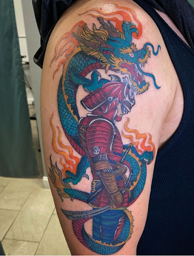 Explore elbow tattoo ideas, creative tattoo ideas in Passaic, available at District 36 Tattoo Parlor