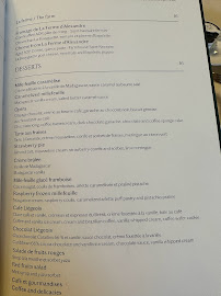 Restaurant français Café de la Paix à Paris (le menu)