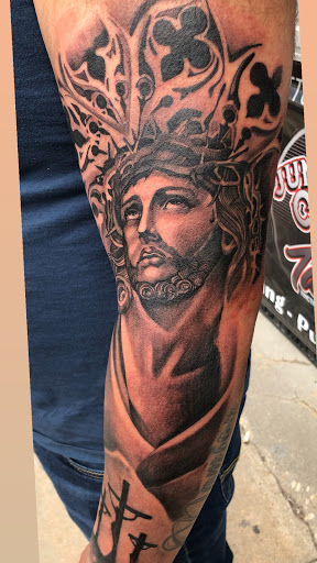 Explore tattoo background filler ideas, creative tattoo ideas in Junction City, available at Junction City Tattoo