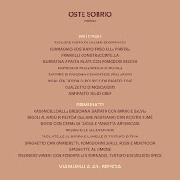 Menu du L'Oste Sobrio à Brescia