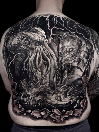 Explore aztec sleeve tattoo ideas for men, creative tattoo ideas in Mc Kees Rocks, available at Triumphant arts tattoo studio