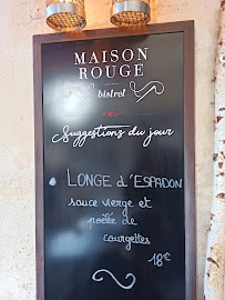 Brasserie Maison Rouge à Paris menu