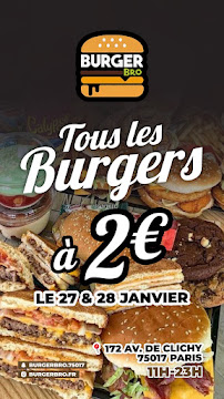 Restaurant de hamburgers Burger Bro Paris 17 à Paris (la carte)