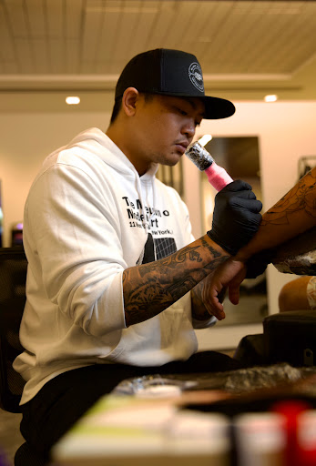 Explore space filling tattoo ideas, creative tattoo ideas in Honolulu, available at Black Palette Tattoo & Piercing