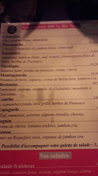 Menu du Ty Matt à Neung-sur-Beuvron