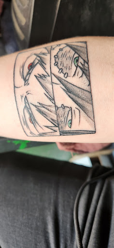 Explore full neck tattoo ideas, creative tattoo ideas in Peoria, available at Mad Tatter Kustoms