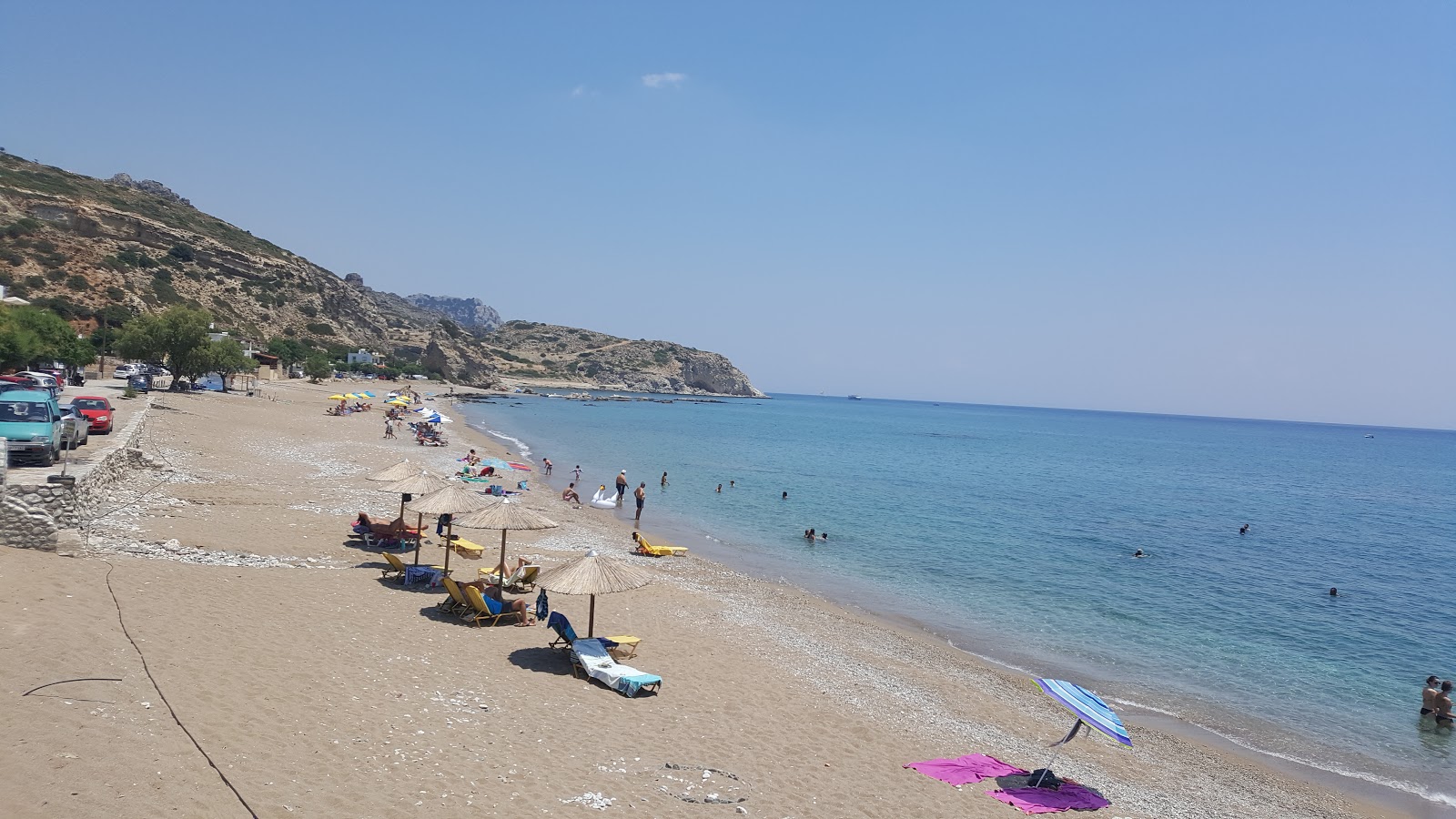 Photo of Stegna beach with turquoise pure water surface