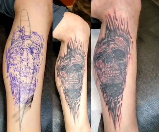 Explore guy thigh tattoo ideas, creative tattoo ideas in Windsor Locks, available at Reigning Ink Tattoo Studio