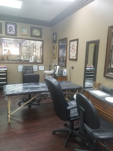 Explore mens patchwork tattoo ideas, creative tattoo ideas in Rancho Cucamonga, available at Claremont Tattoo Studio