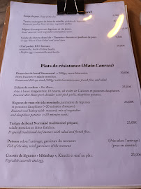 Restaurant Chez Bruno à Amboise (le menu)